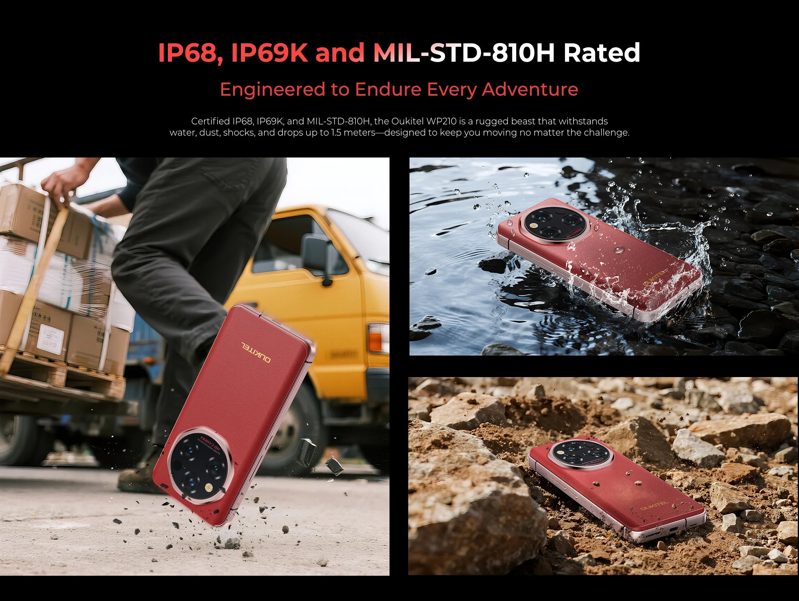 OUKITEL WP210 | Rugged Smartphone 5G 8800mAh 108MP 120Hz | Android 15 NFC 45W