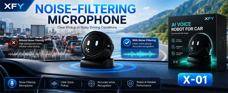 XFY X-01 AI Voice Robot for Car — Smart Assistant | Hands-Free Navigation, Music & Calls