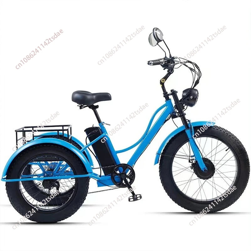 Triciclo Eléctrico 750W | 3 Ruedas | 48V 15Ah Extraíble | 2 Asientos | Todo Terreno | Adultos y Mayores | E-Tricycle