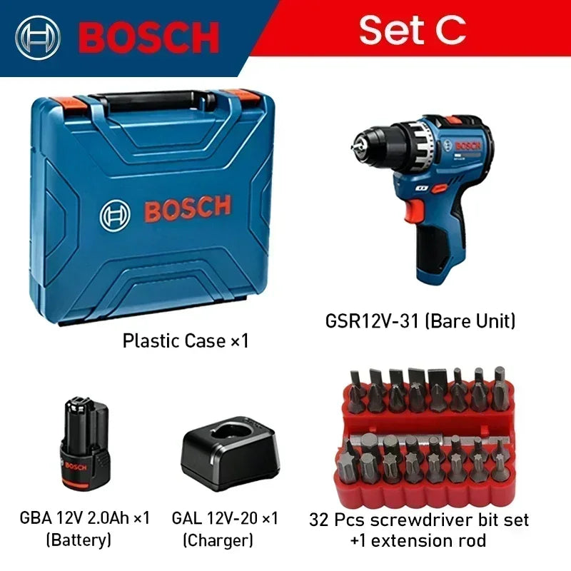 Bosch GSR12V-31 | 12V Cordless Drill Driver | High Torque