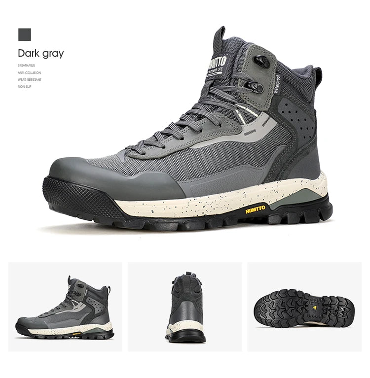 HUMTTO Men's Hiking Shoes | Lace-Up & Rubber Sole | Outdoor Walking