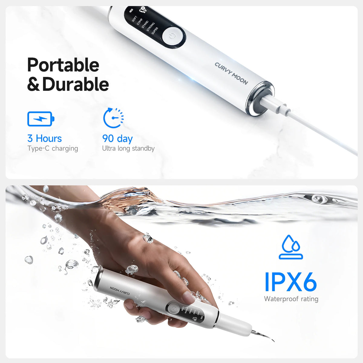 T6 Ultrasonic Dental Scaler | USB-C Oral Care Device / Escariador dental ultrasónico T6