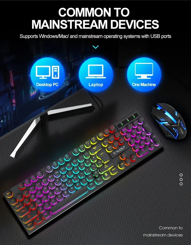 Teclado Mecánico Gaming 104 Teclas | USB | RGB Multicolor | Switch Negro | PC/Laptop | Full-Size RGB Mechanical Gaming Keyboard 104 Keys USB Black Switch PC Laptop