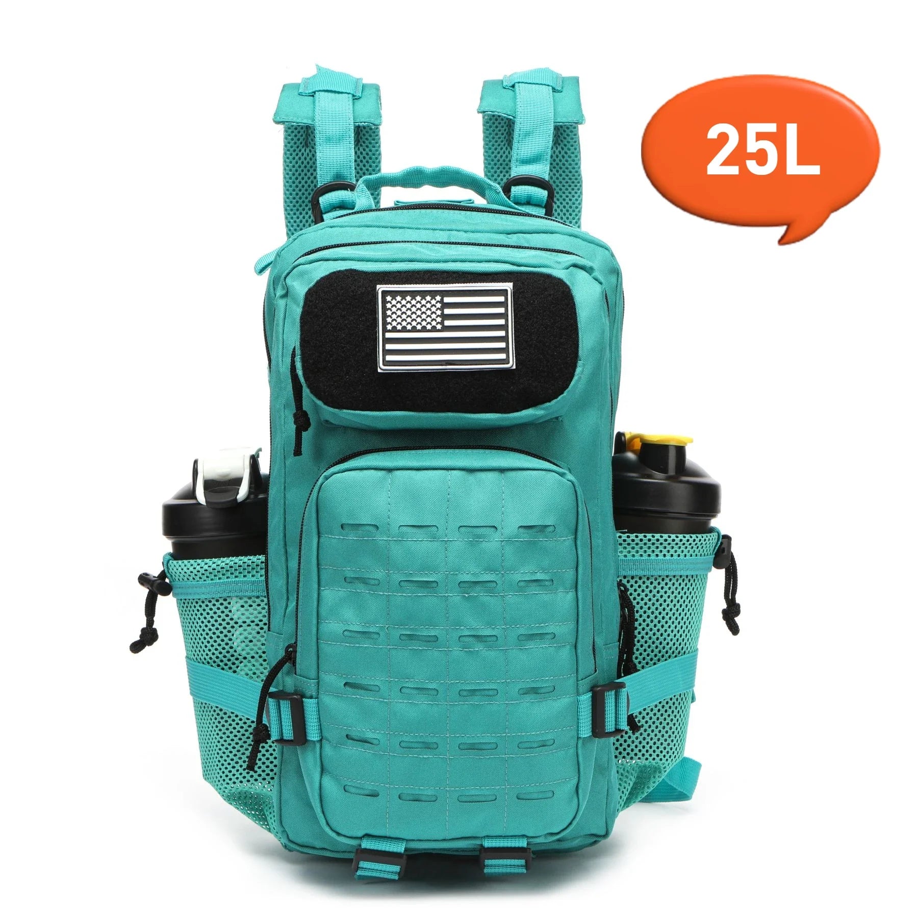 Waterproof Backpack 25L/50L | Gym, Hiking, Travel & Laptop Bag | Dual Bottle Holders | 12 Colors