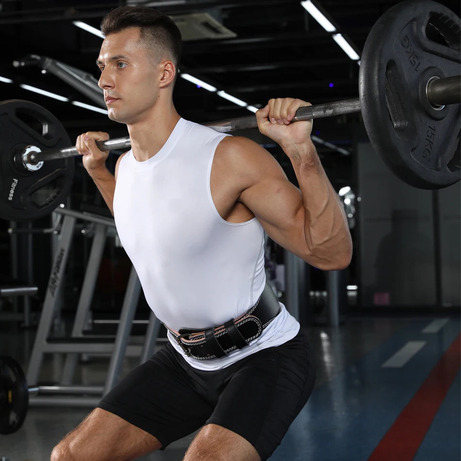 Weightlifting Belt PU & Cow Leather | Waist Support for Powerlifting & Strength Training