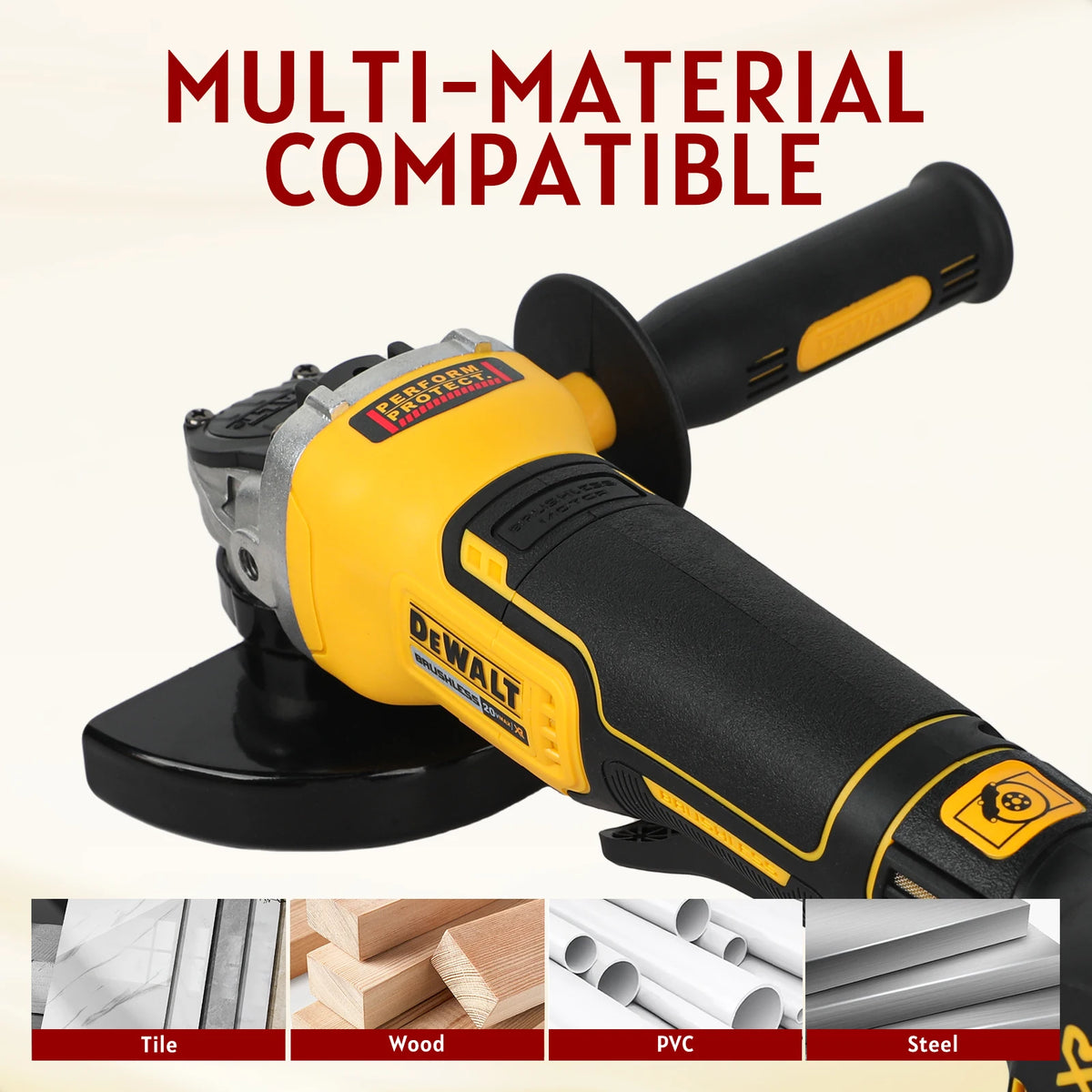 DEWALT-Compatible DCG405 | 18V Brushless Angle Grinder | 125mm
