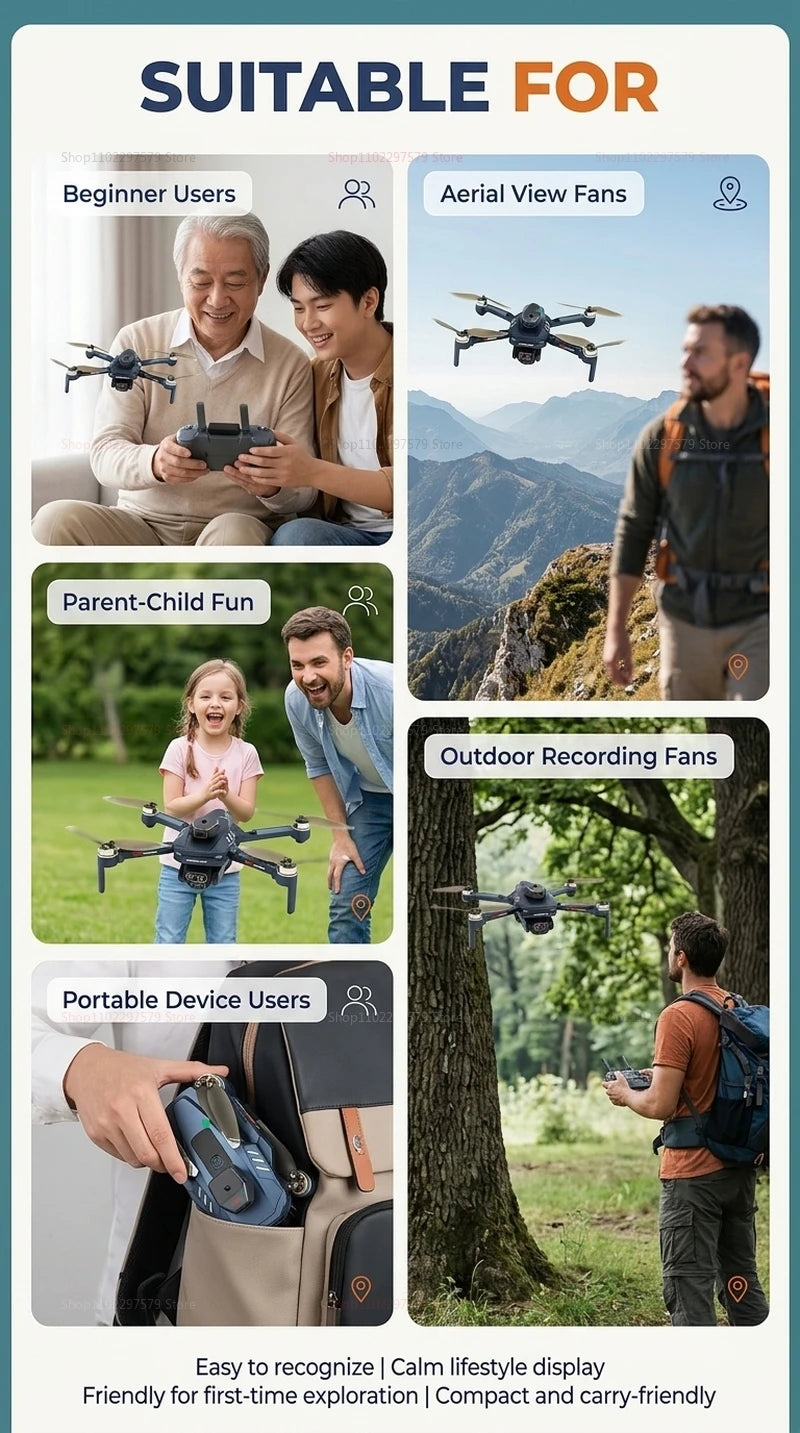 Dron GT8 Cámara Dual 8K HD GPS – Motor Brushless, Gimbal 3 Ejes, WiFi FPV, Pantalla 4.3", Plegable