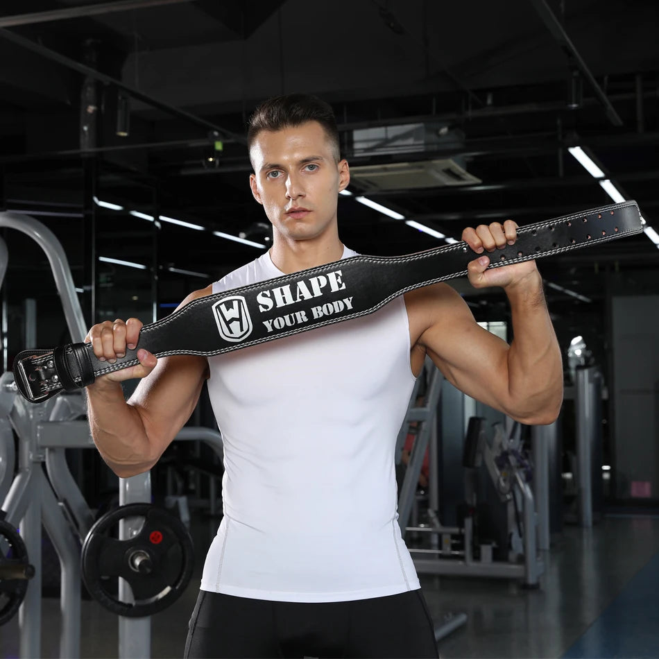 Weightlifting Belt PU & Cow Leather | Waist Support for Powerlifting & Strength Training