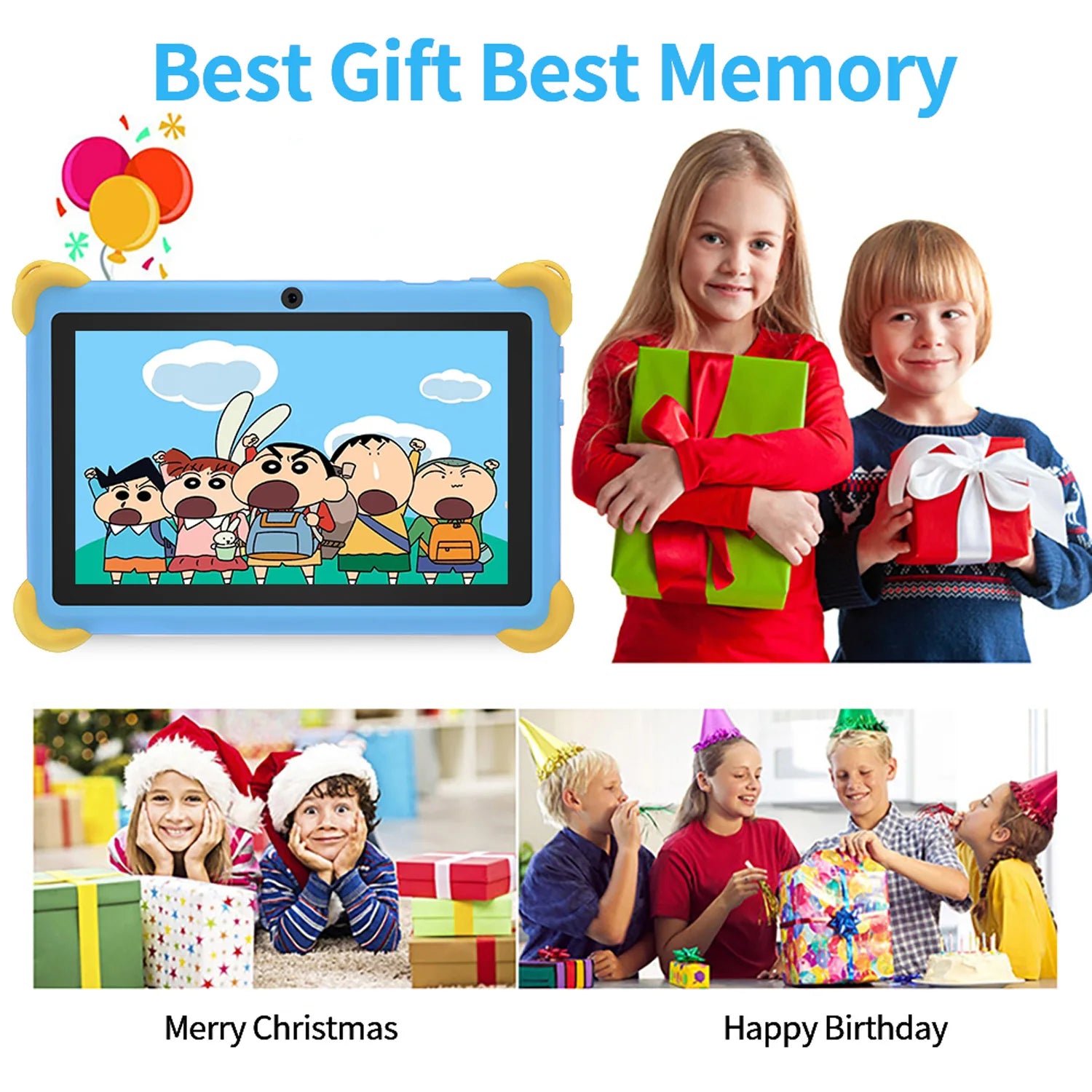 Tablet Infantil BDF 7" | Android 13 | 4GB RAM + 64GB | WiFi | Quad-Core | 4000mAh | Diseño para Niños