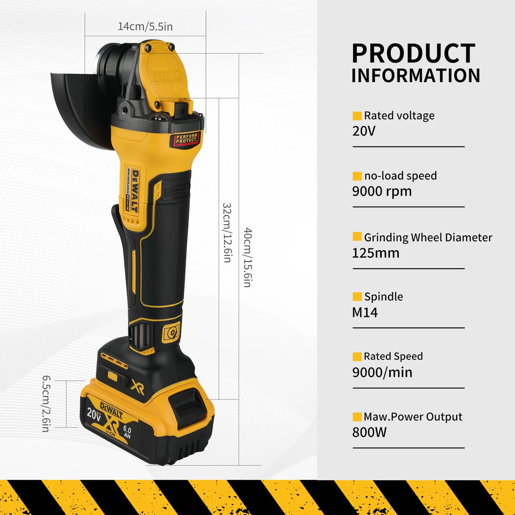 DEWALT-Compatible DCG416 | 20V Angle Grinder | 125mm | 800W