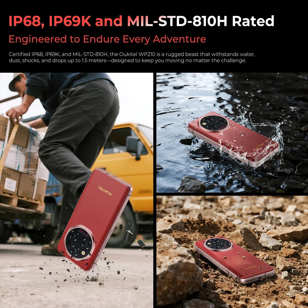 OUKITEL WP210 | Rugged Smartphone 5G 8800mAh 108MP 120Hz | Android 15 NFC 45W