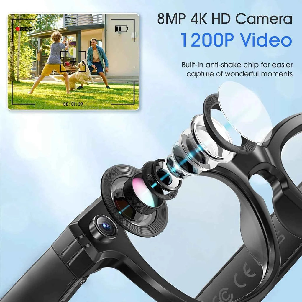 Lentes Inteligentes GUHUAVMI con Cámara IA y ChatGPT | 800W, Doble Lente, Bluetooth 5.3