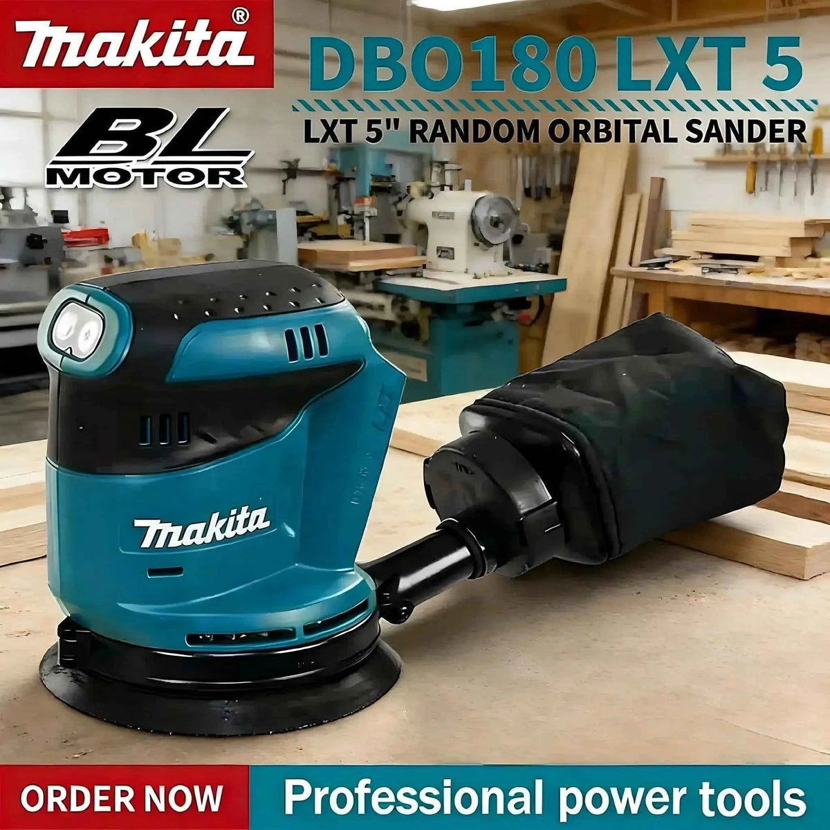 Makita DBO180Z | 18V Brushless Random Orbital Sander | USB-C