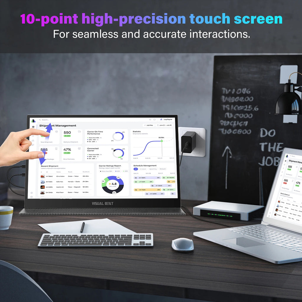 VisualBeat | Monitor Portátil 17.3" 4K Touch | 500 Nits 100% AdobeRGB IPS | USB-C HDMI | altson.shop