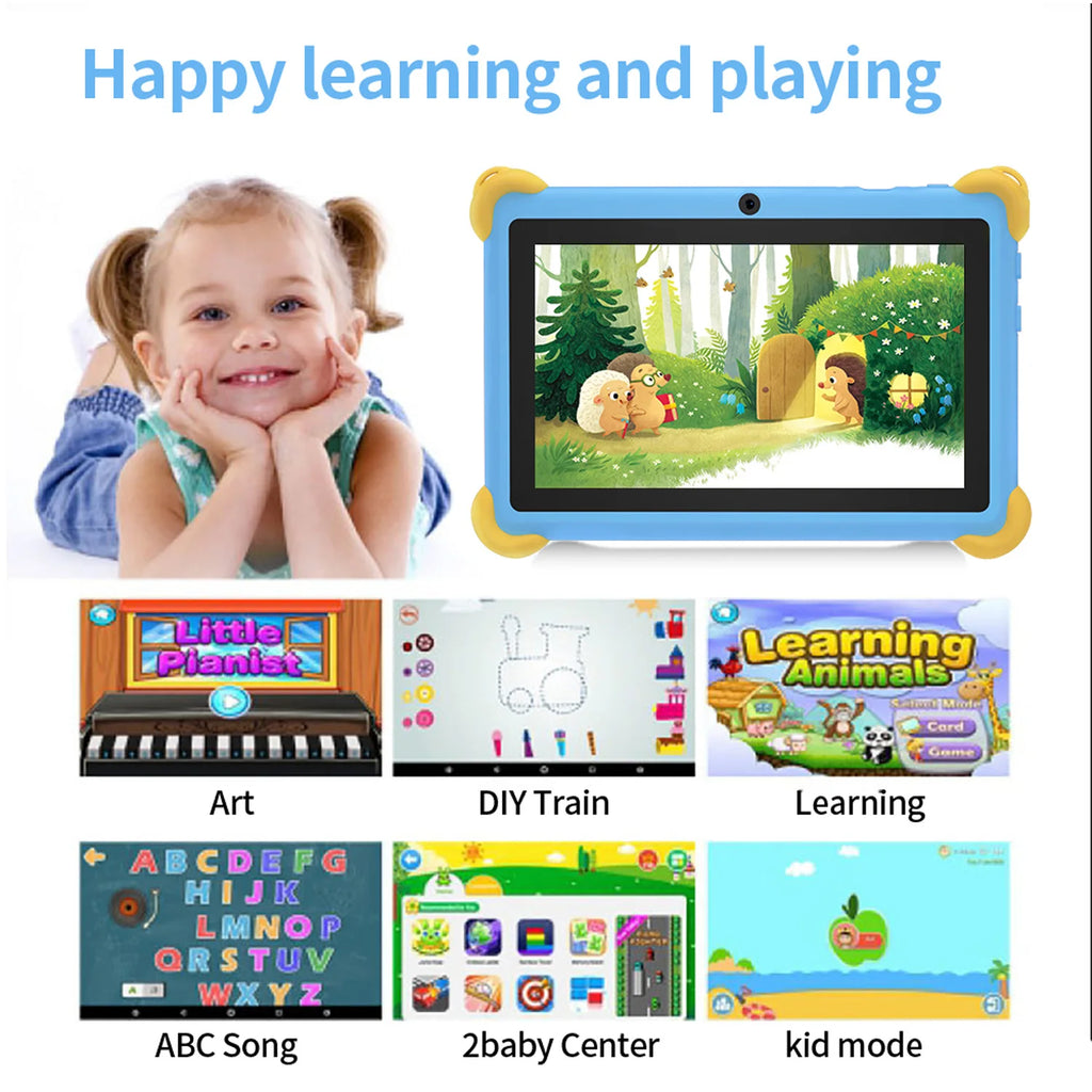 Tablet Infantil BDF 7" | Android 13 | 4GB RAM + 64GB | WiFi | Quad-Core | 4000mAh | Diseño para Niños