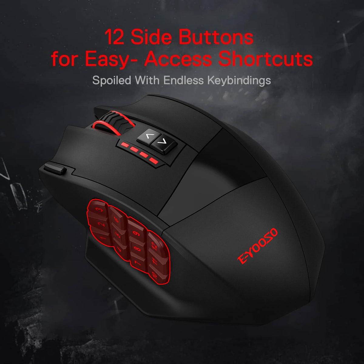 E-YOOSO X39 Wired Gaming Mouse | 12400 DPI | 17 Buttons RGB | Pixart PAW3327 | MMO