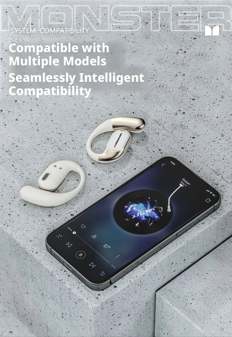 Monster AC530 - Auriculares Open Ear Bluetooth | OWS Ear Hook | Running y Fitness