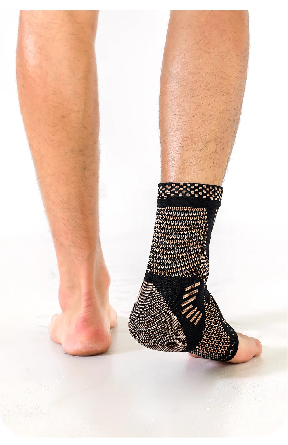 Copper Ankle Compression Sleeve | Elastic Knit Support for Sports & Daily Use