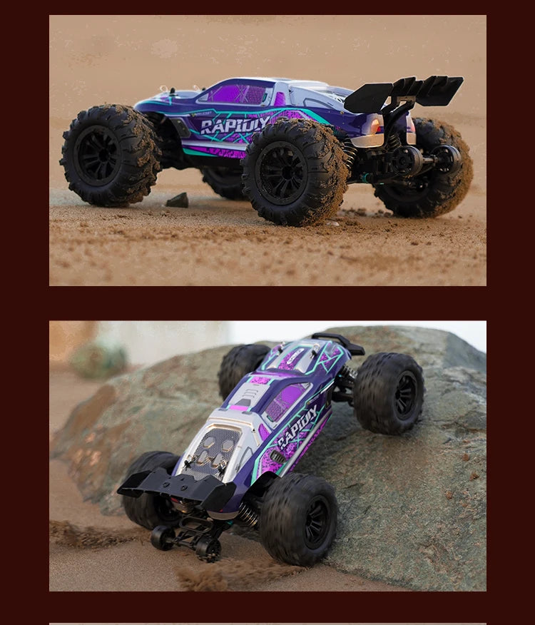 RC Monster Truck 4WD Brushless — 75km/h Off-Road 1/16 Scale | LED Headlights & Metal Parts