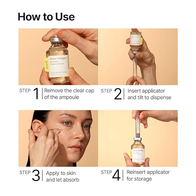 SUNGBOON EDITOR Glow Ampolla | 30 Péptidos, Colágeno Múltiple y Oro 18K