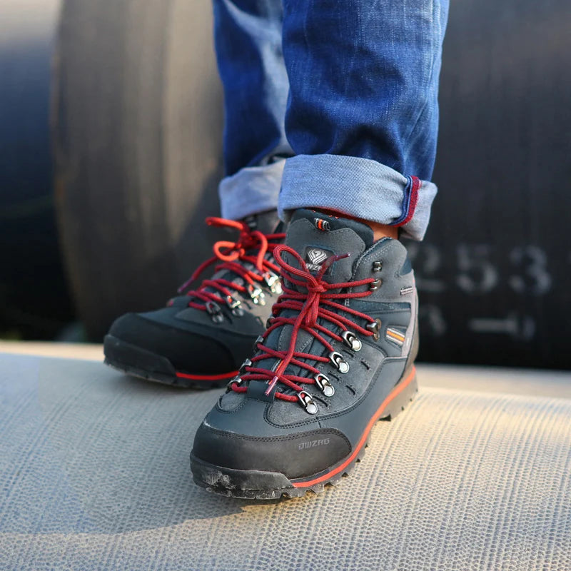 Laxsesu Men's Hiking Boots | Lace-Up & Rubber Sole | Outdoor Walking