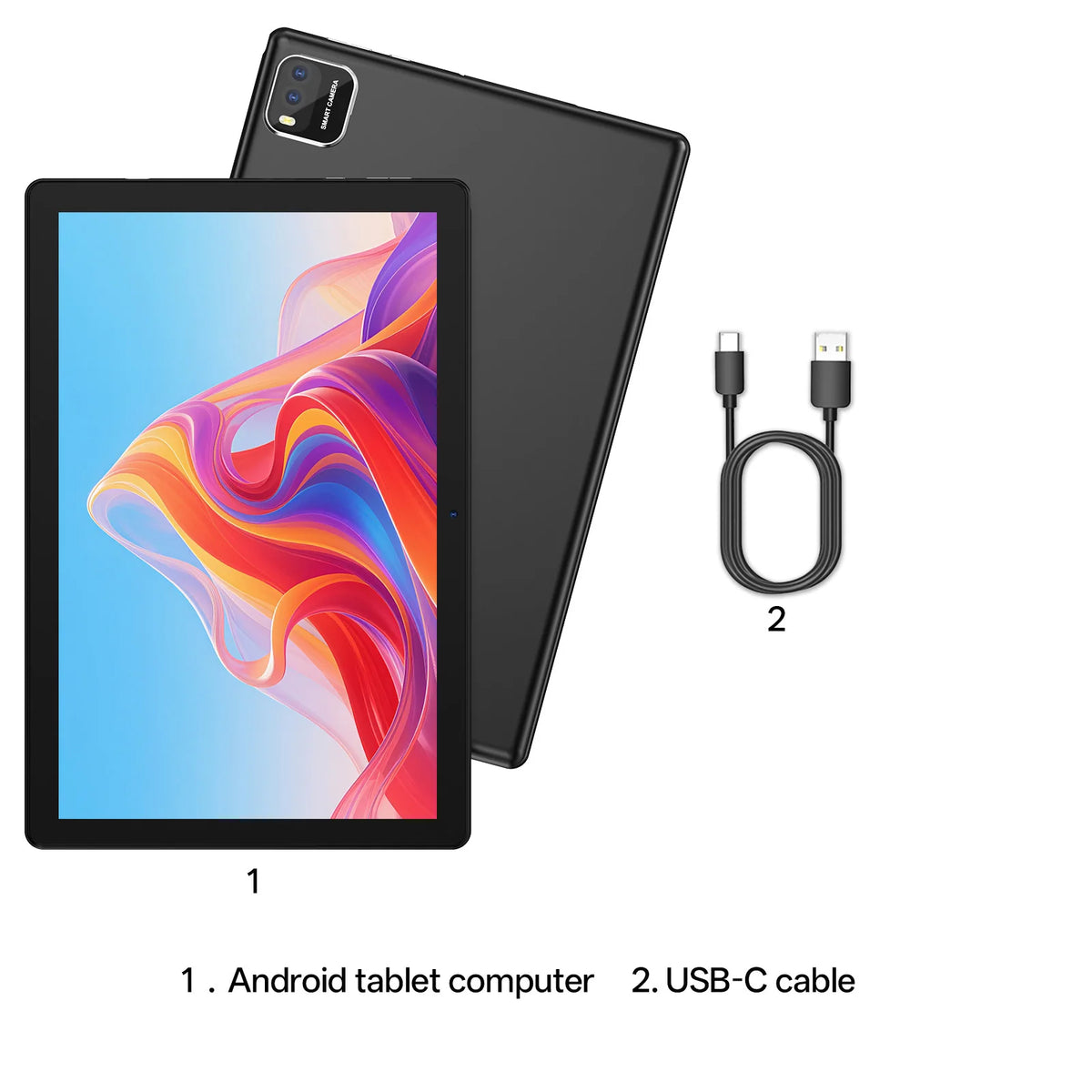 Tablet BAKEN 10" | Android 16 | 12GB RAM + 64GB | Quad-Core | 6000mAh | Dual Cámara | Azul y Negro