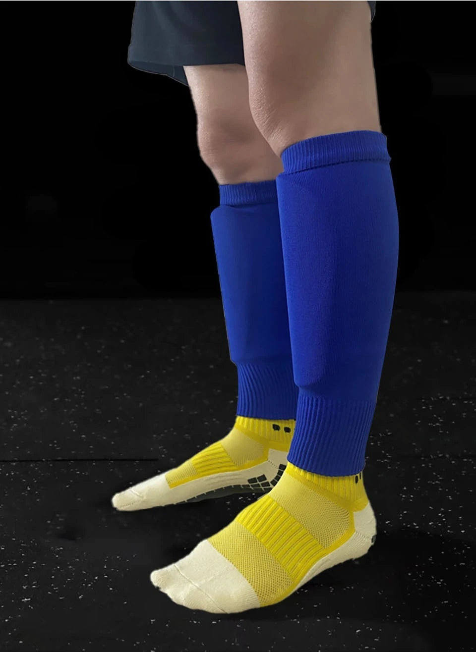 Soccer Leg Compression Sleeve & Shin Guard Socks | Calf Protection for Sports | 10 Colors M/L