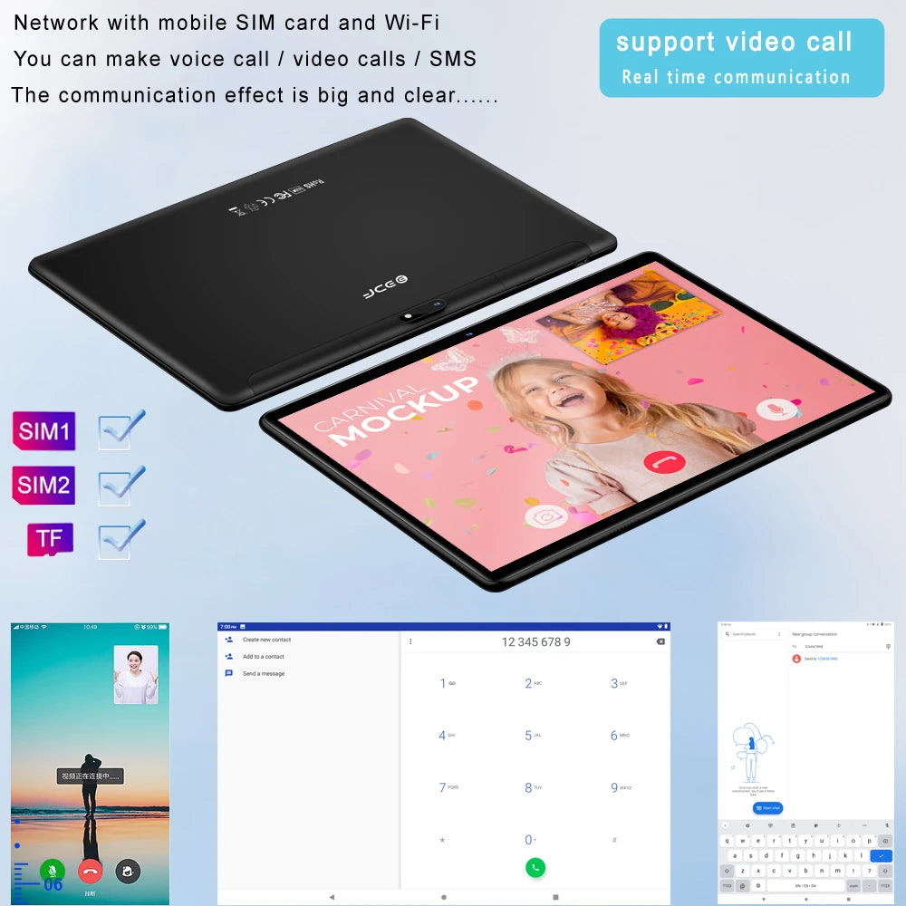 Tablet BDF S10 10.1" | Android 13 | 6GB RAM + 128GB | 4G LTE | Octa-Core | 5000mAh | IPS 1280x800