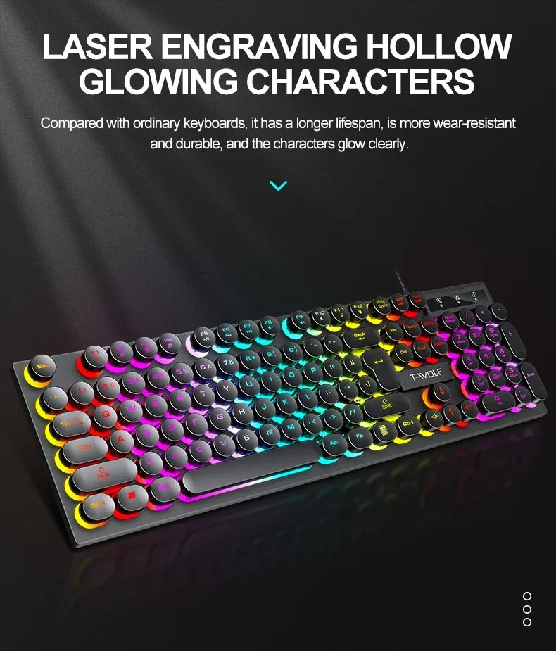 Teclado Mecánico Gaming 104 Teclas | USB | RGB Multicolor | Switch Negro | PC/Laptop | Full-Size RGB Mechanical Gaming Keyboard 104 Keys USB Black Switch PC Laptop