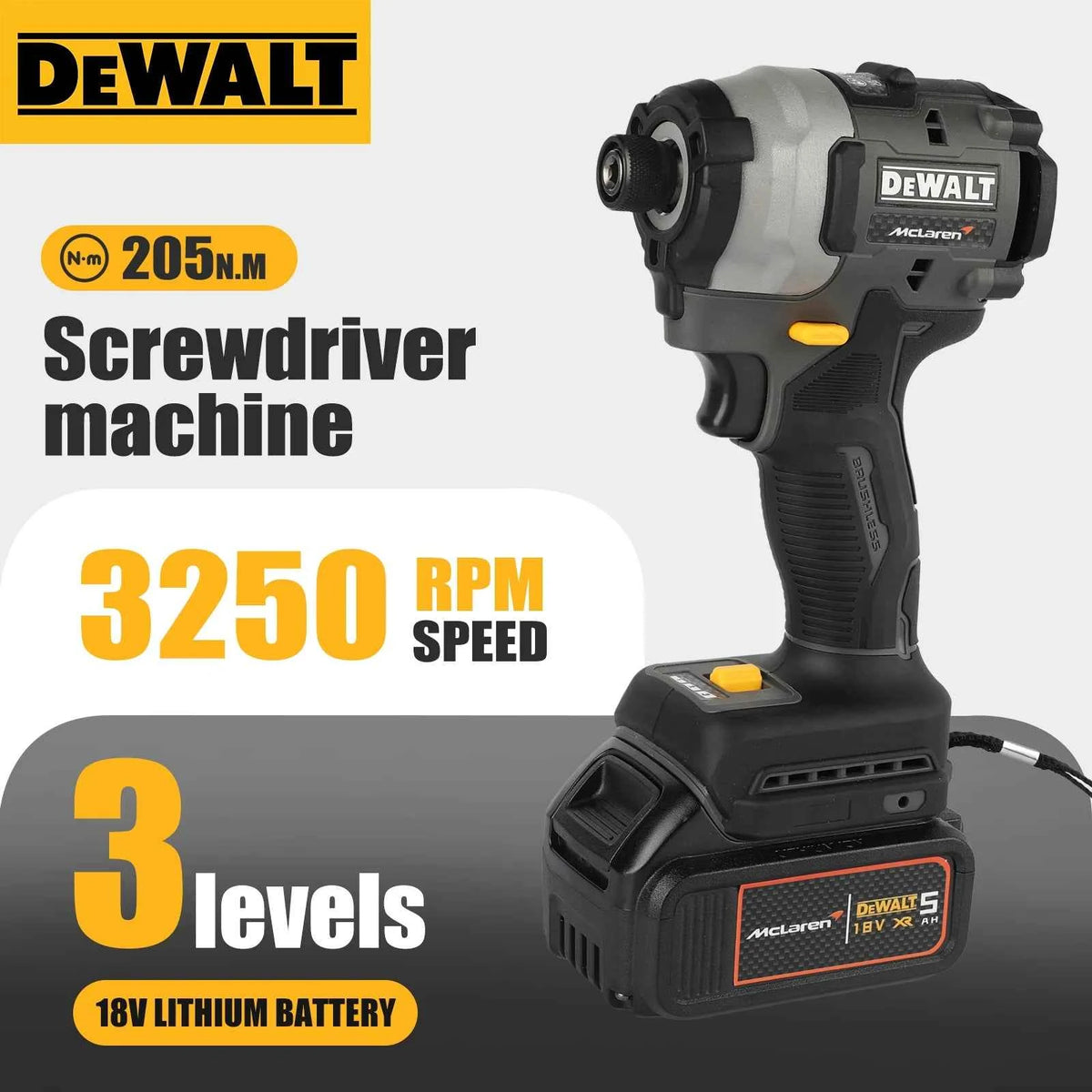 DEWALT DCF85M | 18V Brushless Impact Driver | 205 N·m | 3-Speed