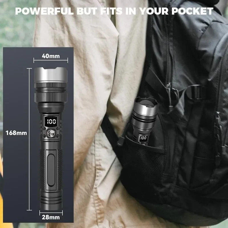 Rechargeable LED Flashlight | Adjustable Zoom | Linterna para Camping