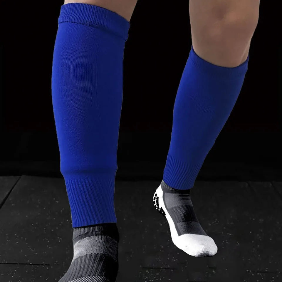 Soccer Leg Compression Sleeve & Shin Guard Socks | Calf Protection for Sports | 10 Colors M/L