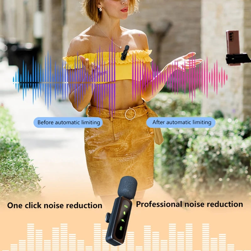 Wireless Lavalier Microphone | Rechargeable Clip-On Mic | iPhone & USB-C