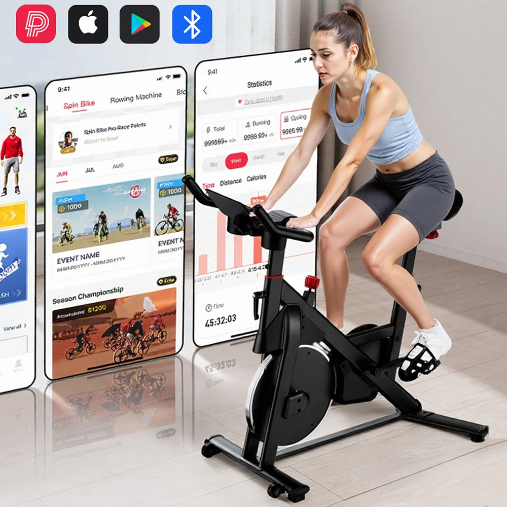 Stationary Exercise Bike | 32-Level Magnetic Resistance | Bluetooth & LCD Screen | Home Gym