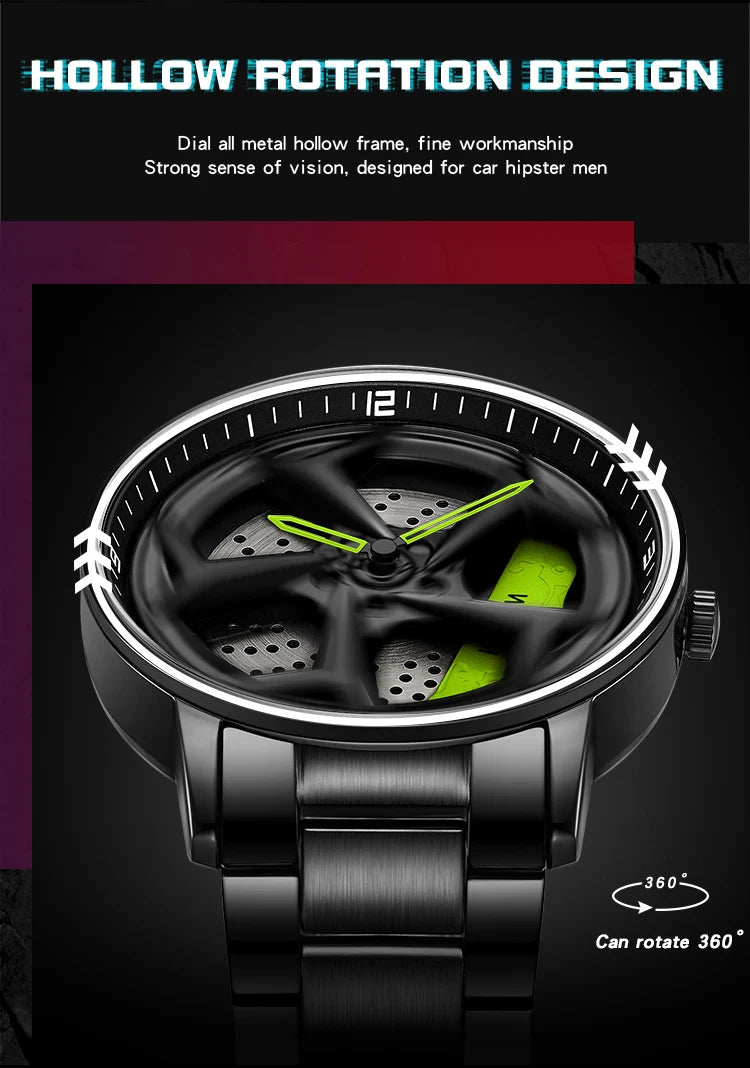 SANDA 1087 Men's Sports Quartz Watch | 360° Rotating Dial | Chronograph | Leather & Steel | Waterproof