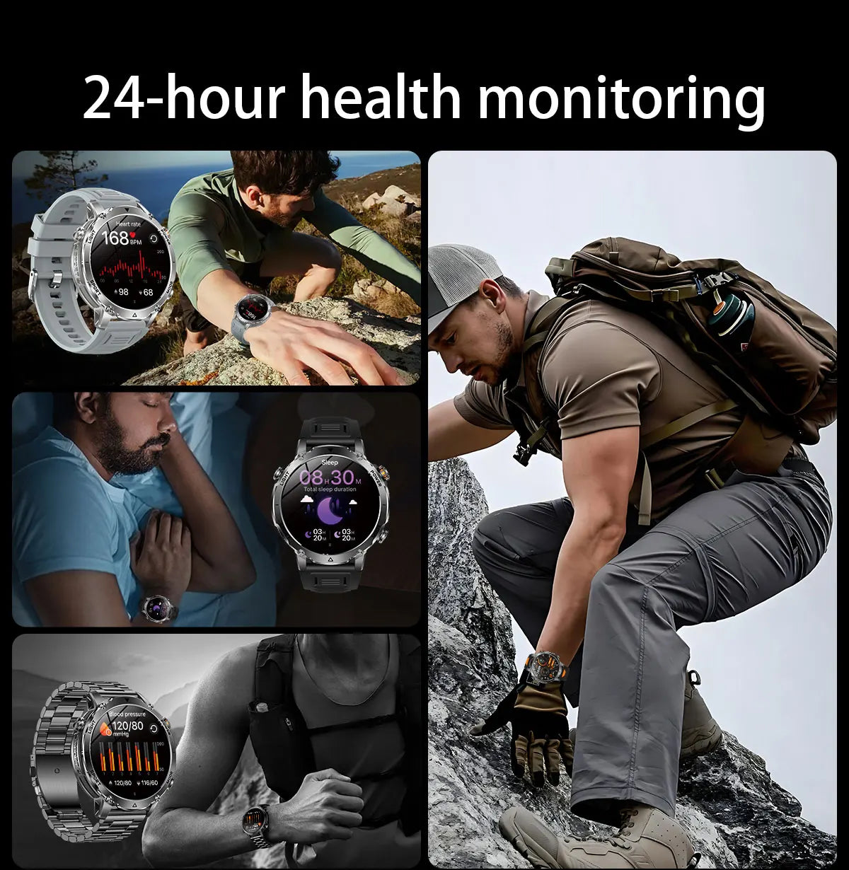 Flttoltn AK106 | Smartwatch Militar 1400mAh | AMOLED 1.7", IP69K, Linterna LED, 100+ Deportes