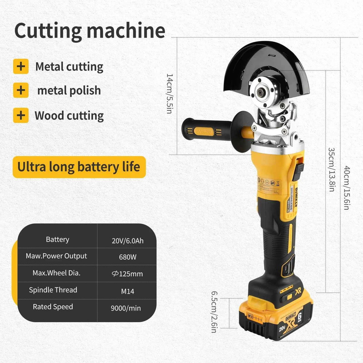 DEWALT DCG405FN/NT | 18V Brushless Angle Grinder | 125 mm