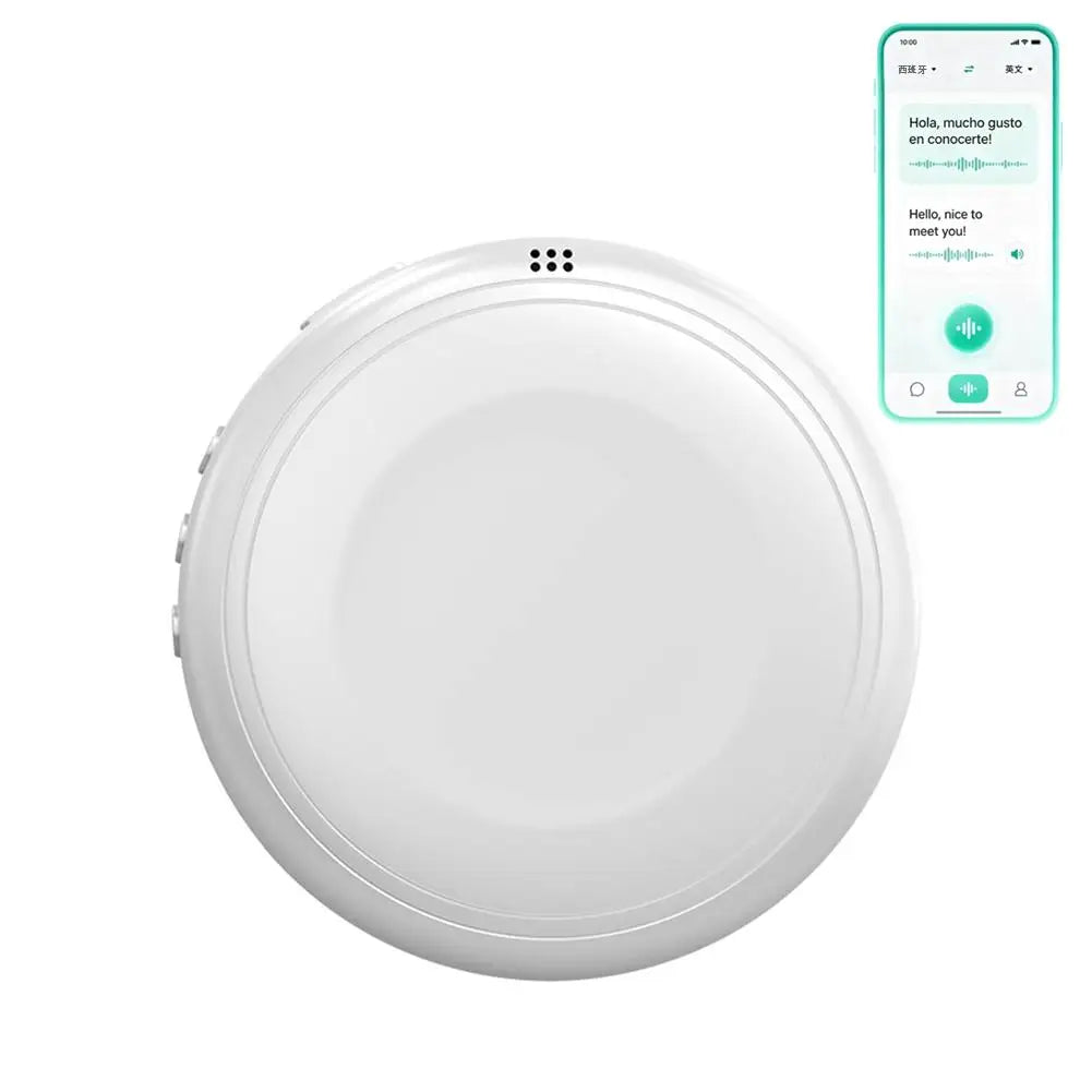Traductor IA Wearable TS1 | 133 Idiomas | Bluetooth 5.4 | Tutor de Idiomas en Tiempo Real | Altavoz Portátil | Viajes y Aprendizaje
