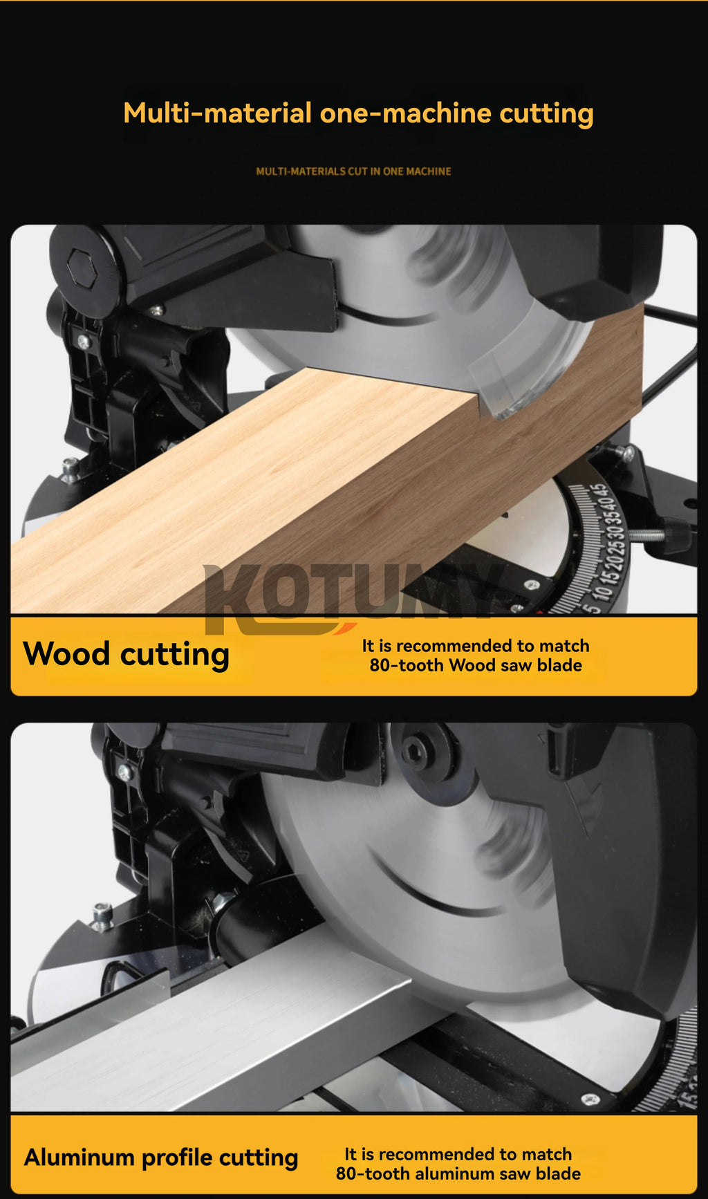 KOTUMY Multifunction Miter Saw | 45° Cutting | 220V