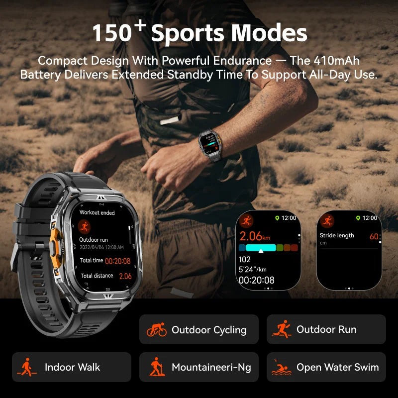 GPS Smartwatch 2026 Rugged | AMOLED 1.96" | NFC | 10m Waterproof | Bluetooth 5.3 | Men Outdoor | Smartwatch GPS 2026 Resistente | AMOLED 1.96" | NFC | Resistente al Agua 10m | Bluetooth 5.3 | Hombre Exterior