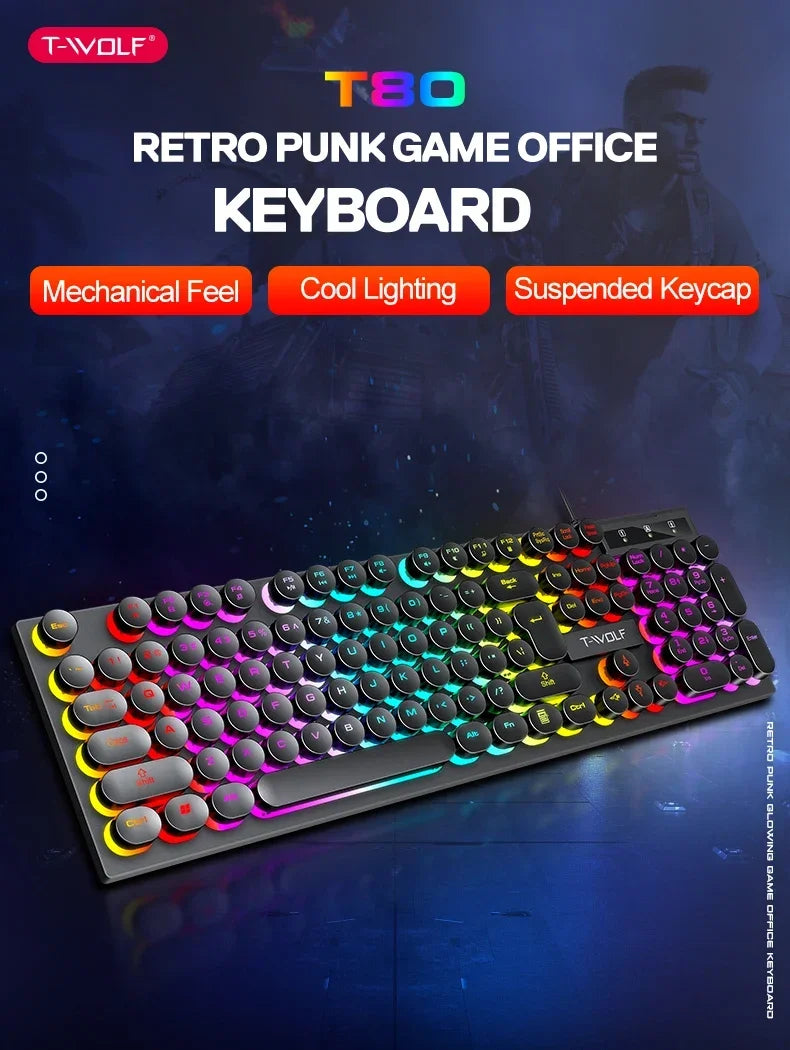 Teclado Mecánico Gaming 104 Teclas | USB | RGB Multicolor | Switch Negro | PC/Laptop | Full-Size RGB Mechanical Gaming Keyboard 104 Keys USB Black Switch PC Laptop