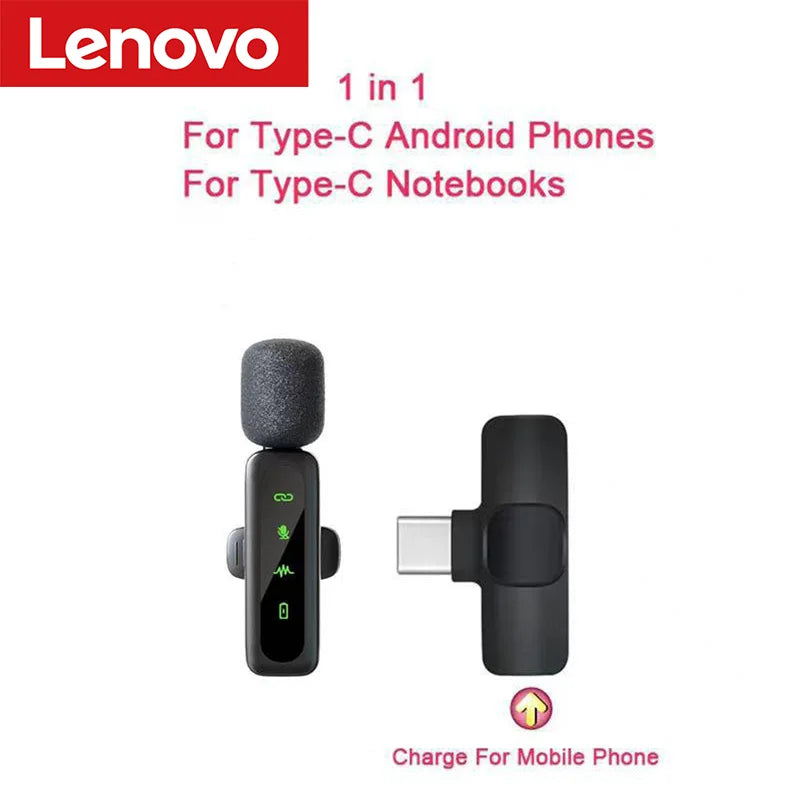 Wireless Lavalier Microphone | Rechargeable Clip-On Mic | iPhone & USB-C