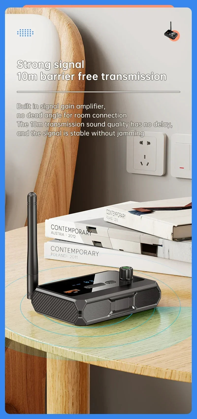 Bluetooth 5.3 Audio Receiver | RCA, AUX & Optical Output | U-Disk Playback | Wireless Adapter for Stereo & Car Speakers