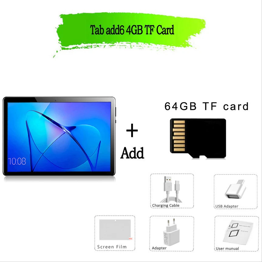 Tablet BDF S10 10.1" | Android 13 | 6GB RAM + 128GB | 4G LTE | Octa-Core | 5000mAh | IPS 1280x800