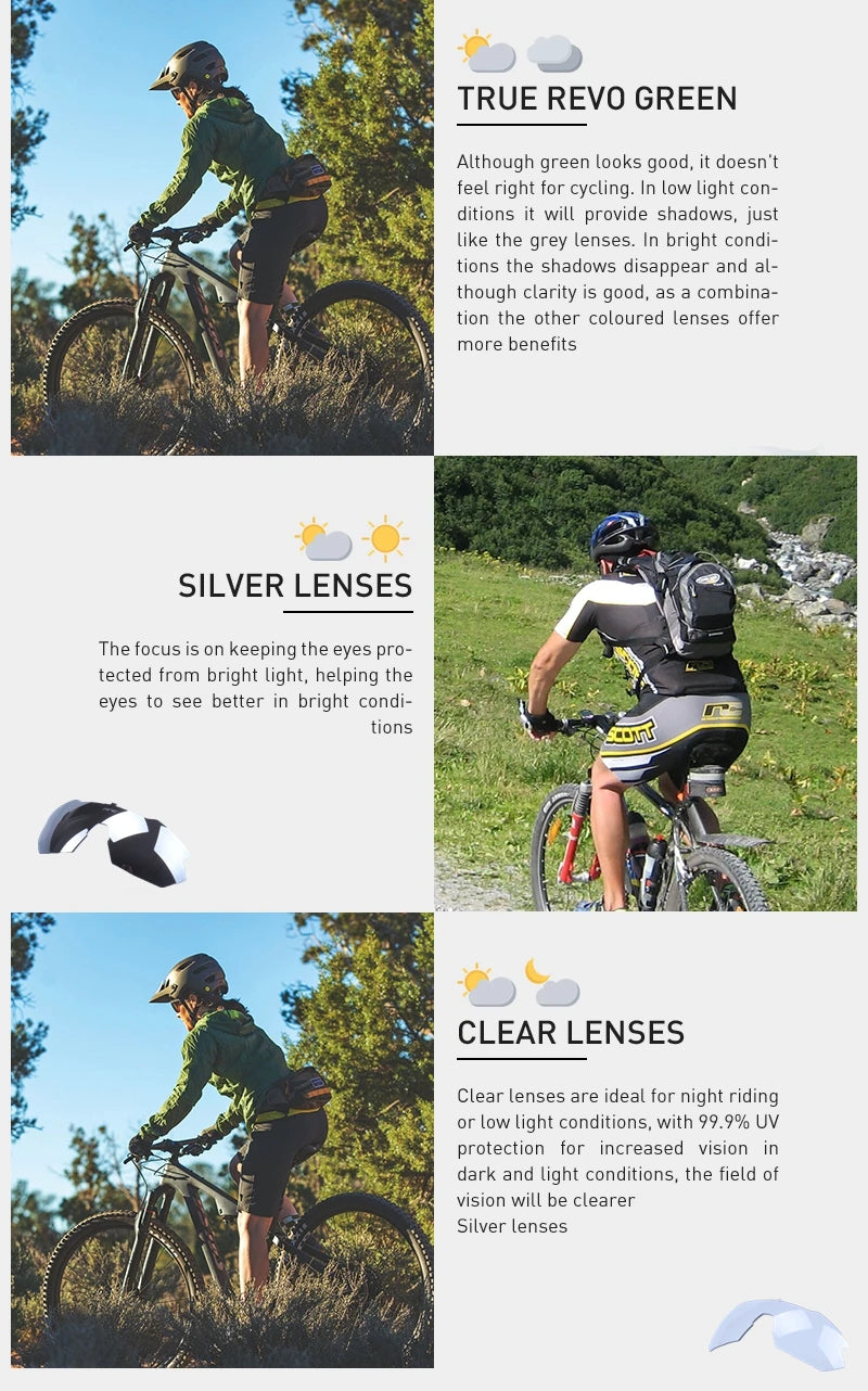 NRC X2 PRide Gafas de Ciclismo con 3 Lentes – Hombre/Mujer, MTB, Bicicleta, UV400