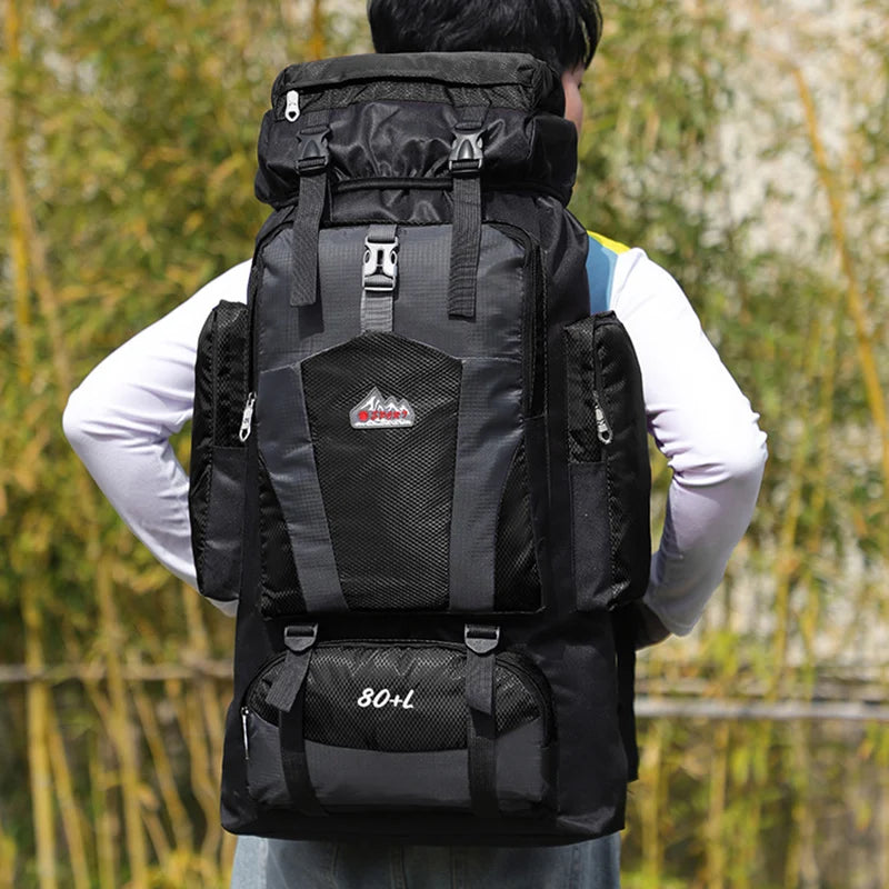 80L Nylon Hiking Backpack | Outdoor Travel / Mochila de montaña