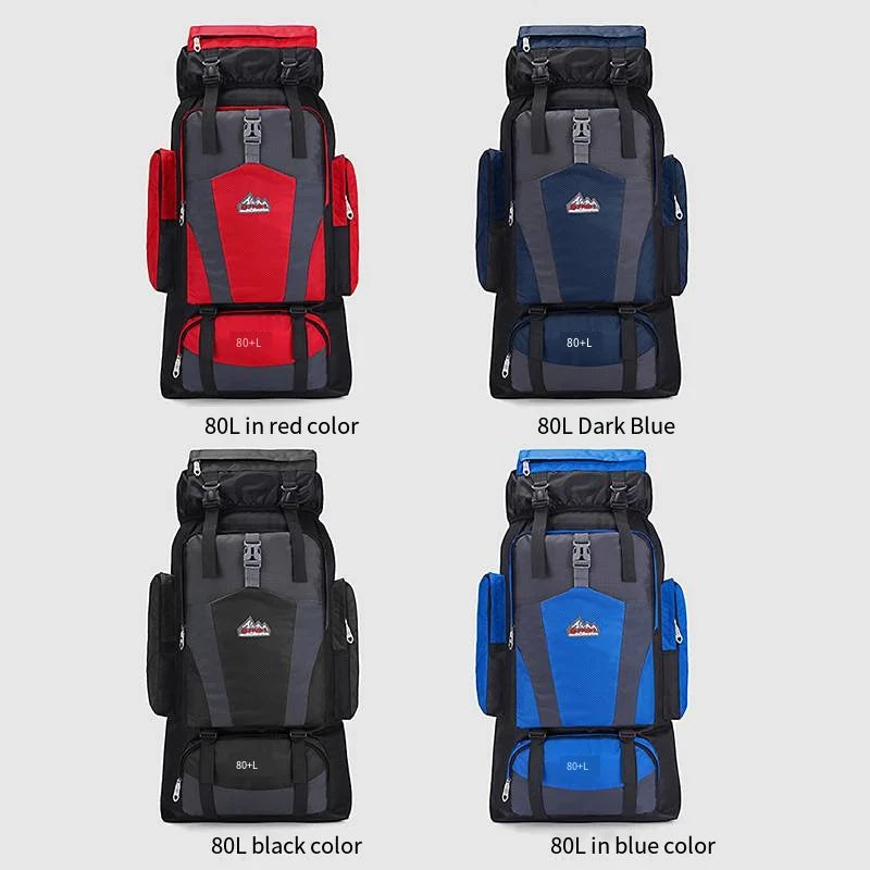 80L Nylon Hiking Backpack | Outdoor Travel / Mochila de montaña