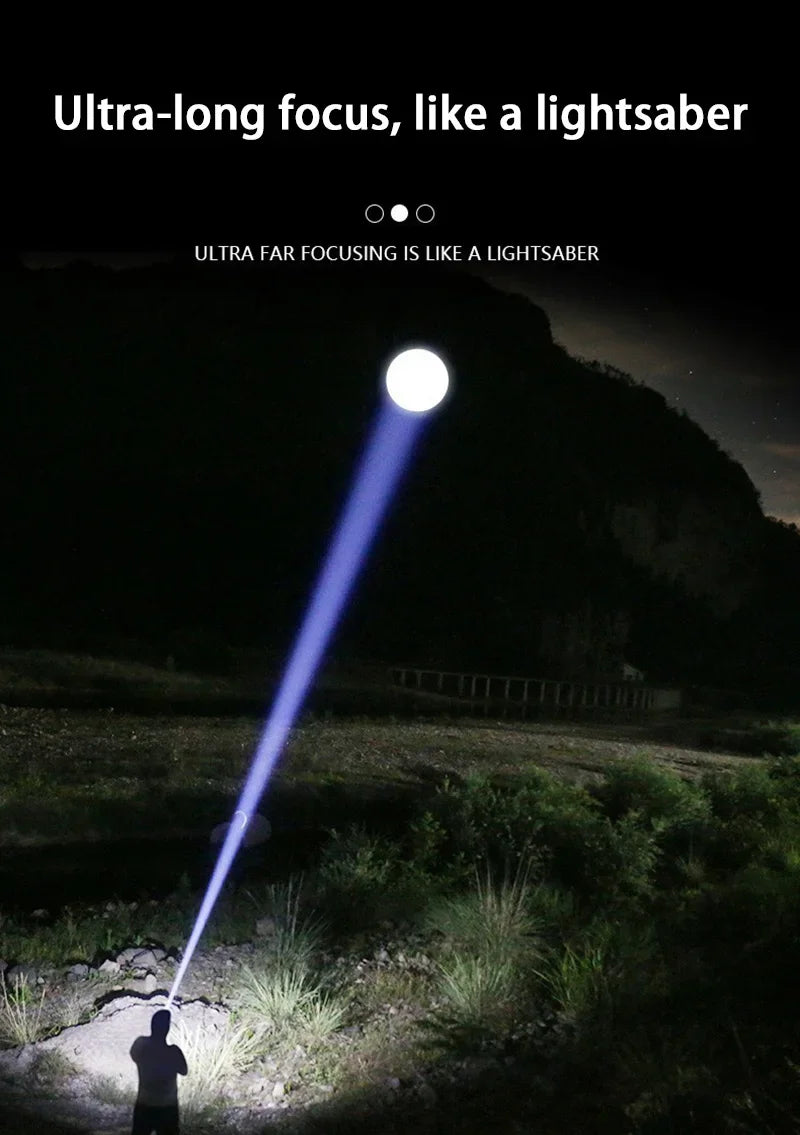Rechargeable LED Flashlight | Adjustable Zoom | Linterna para Camping