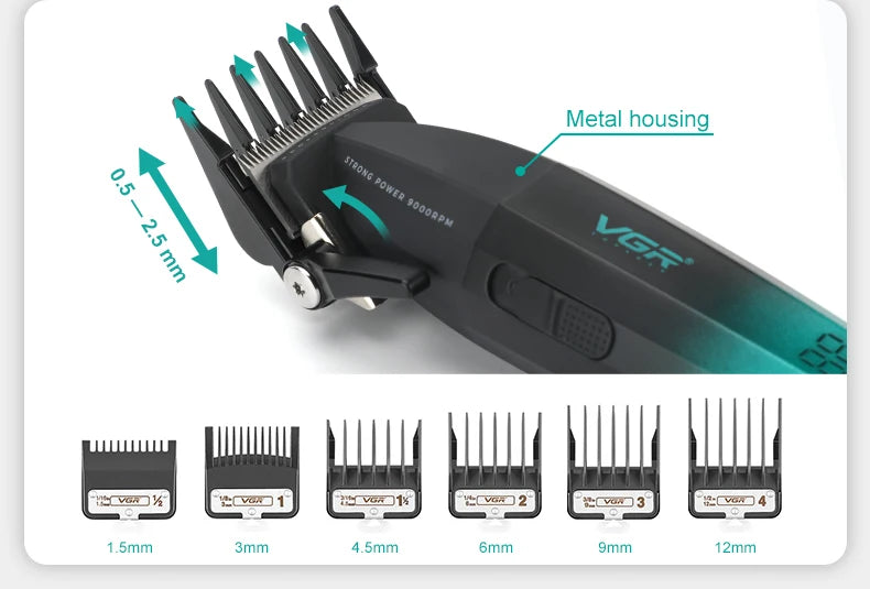 VGR V-003 Cordless Hair Clipper | USB Options / Máquina de corte VGR V-003