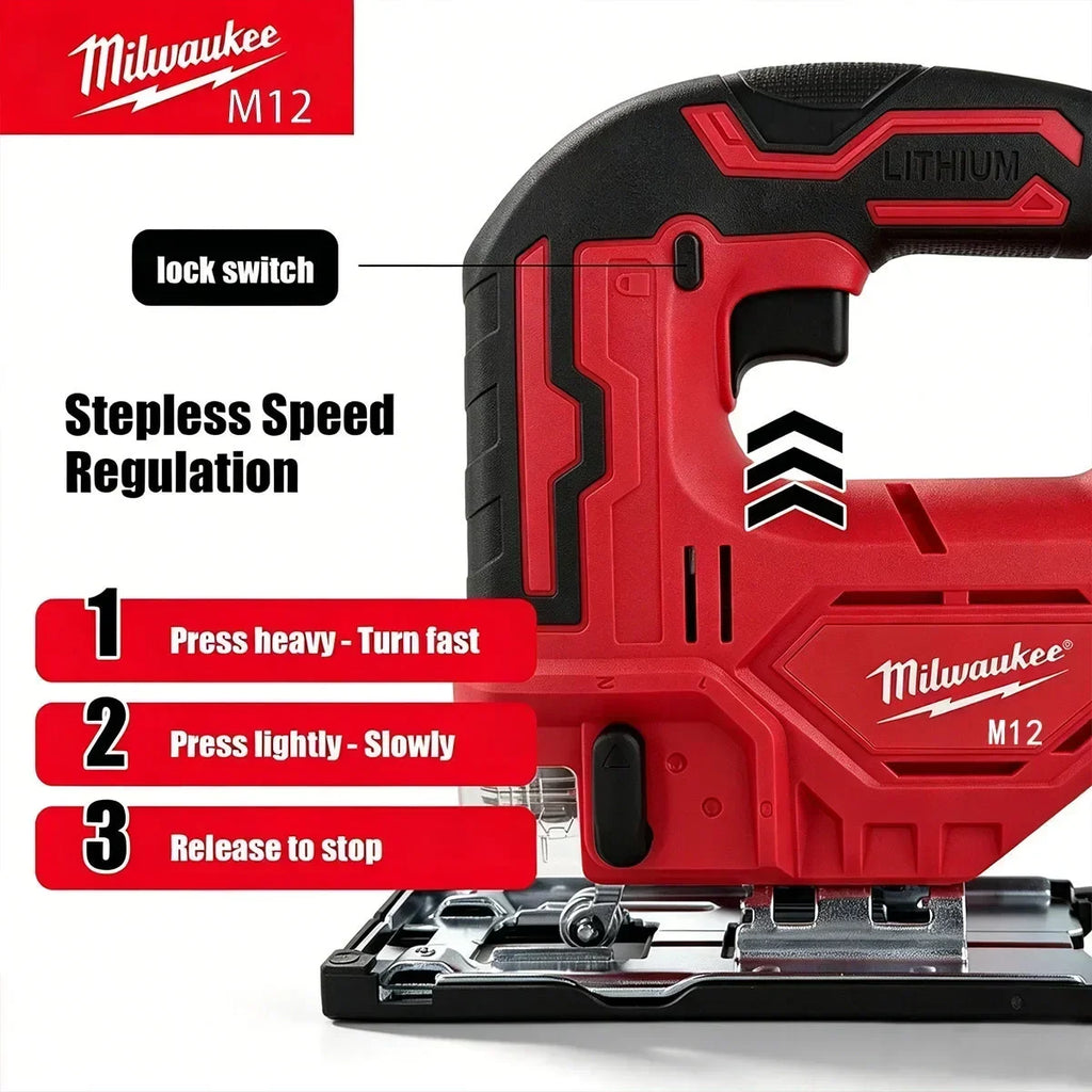 Milwaukee-Compatible Curve Saw | Brushless Orbital Jigsaw with LED